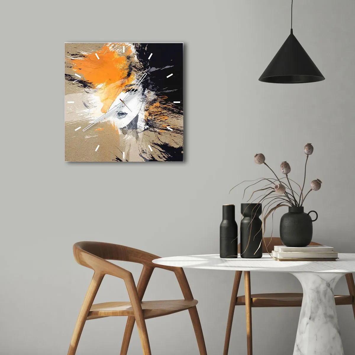 Ceas de perete - Ceas pe sticlă - Și se face lumină - 40x40 cm