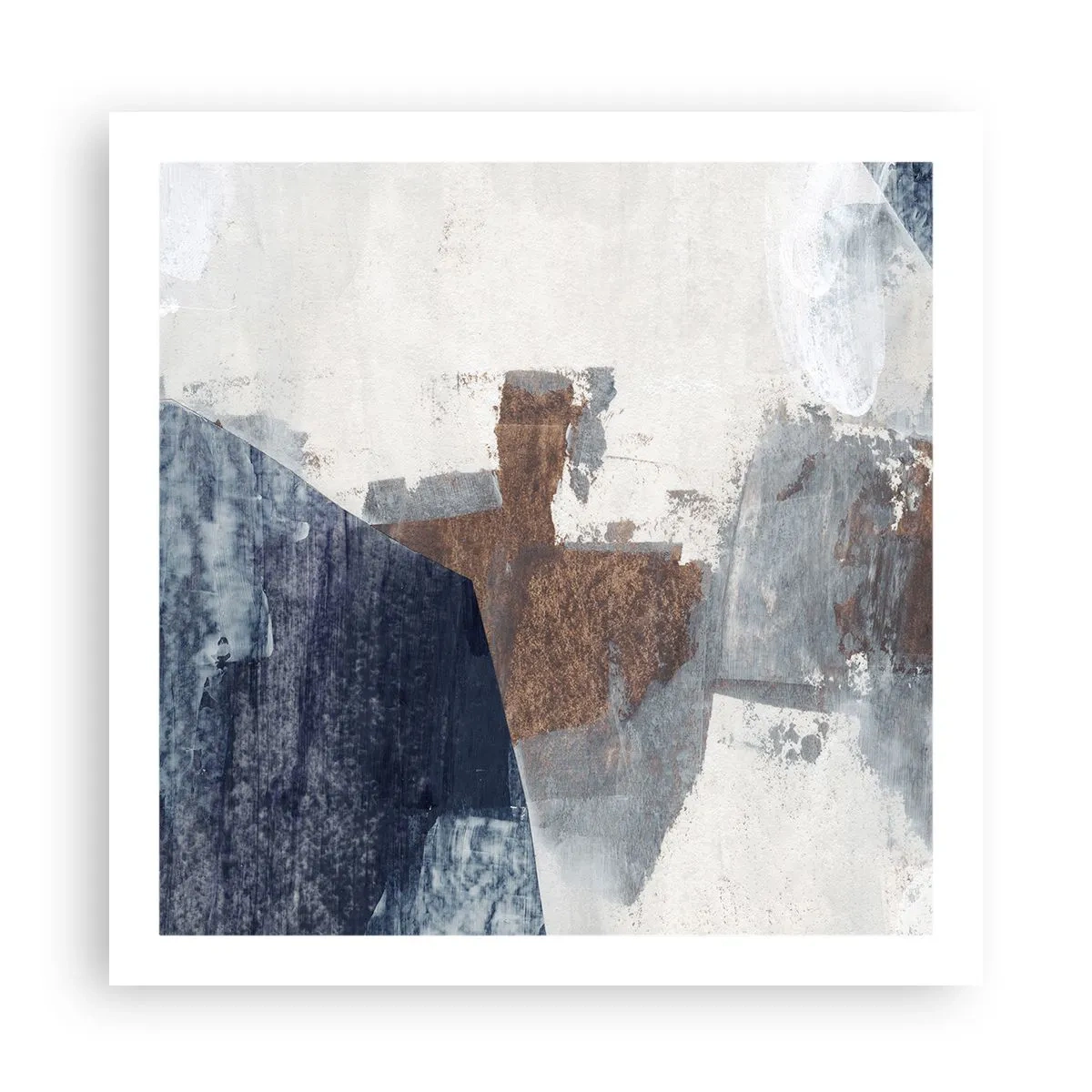 Poster - Forme albastre-maronii - 60x60 cm