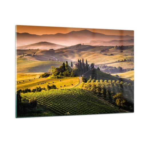 Tablou pe sticlă - Arcadia - peisaj toscan - 120x80 cm