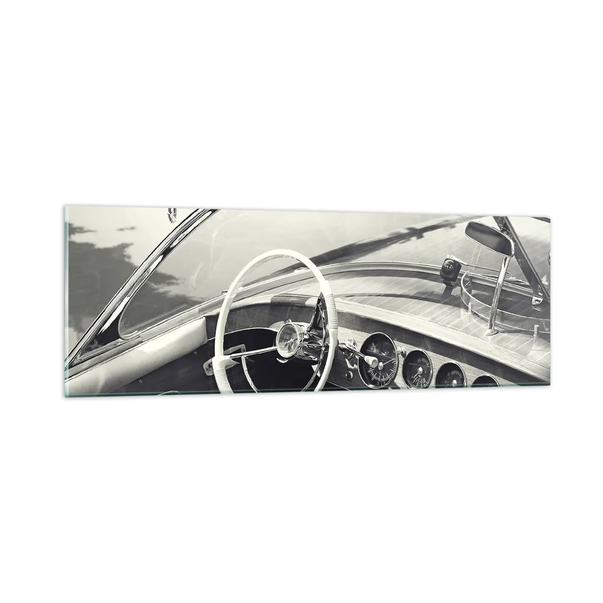 Tablou pe sticlă - E timpul pentru cei bogați - 90x30 cm