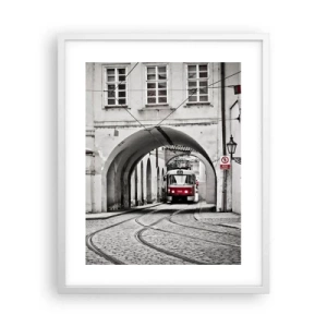 Poster în ramă albă - Printr-un labirint urban - 40x50 cm