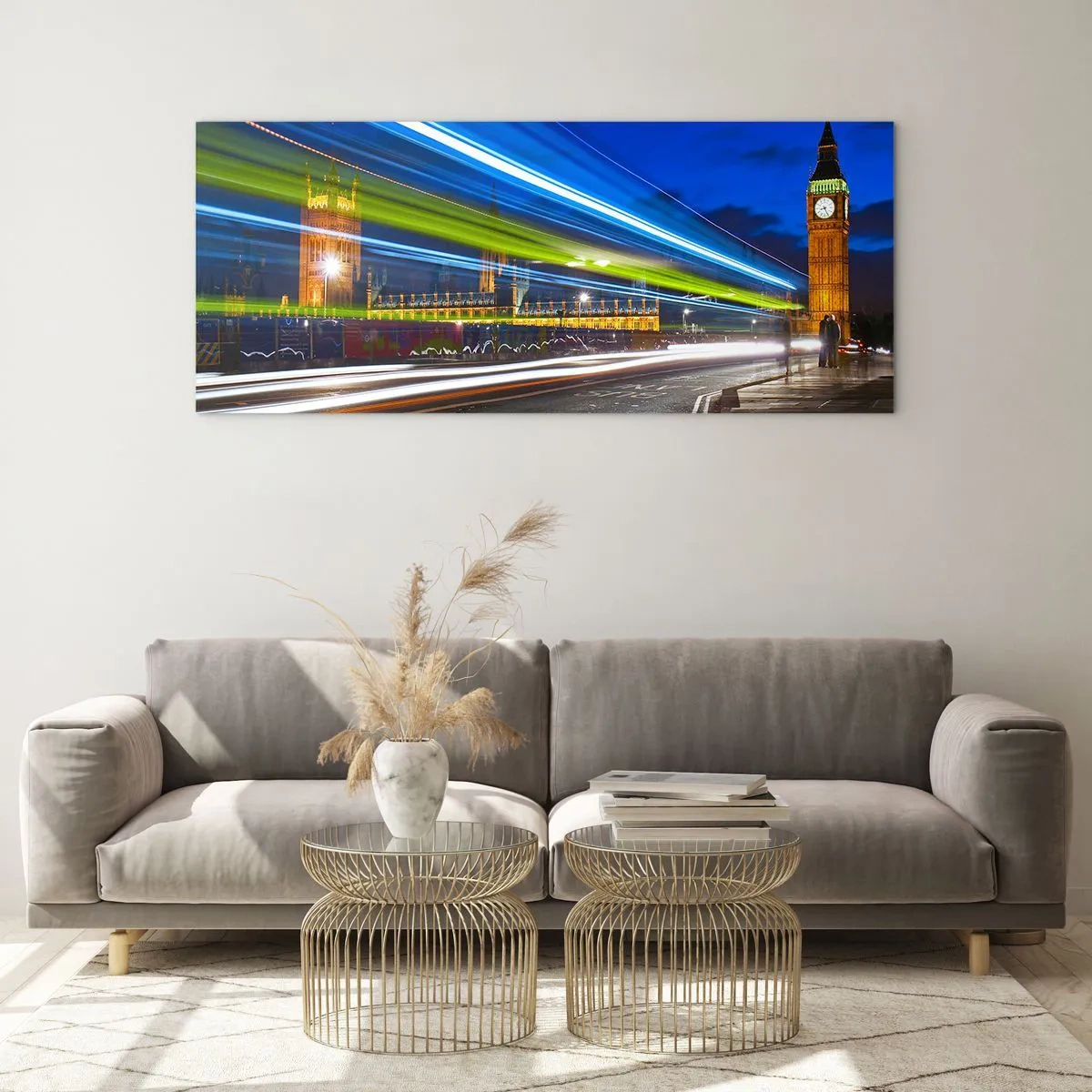 Tablou pe sticlă - Sub ochiul lui Big Ben - 90x30 cm