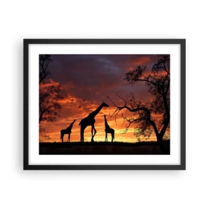 Poster în ramă neagră - O mică cină cu cei dragi - 50x40 cm