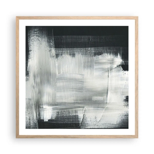 Poster în ramă de stejar deschis - Țesut vertical și orizontal - 60x60 cm