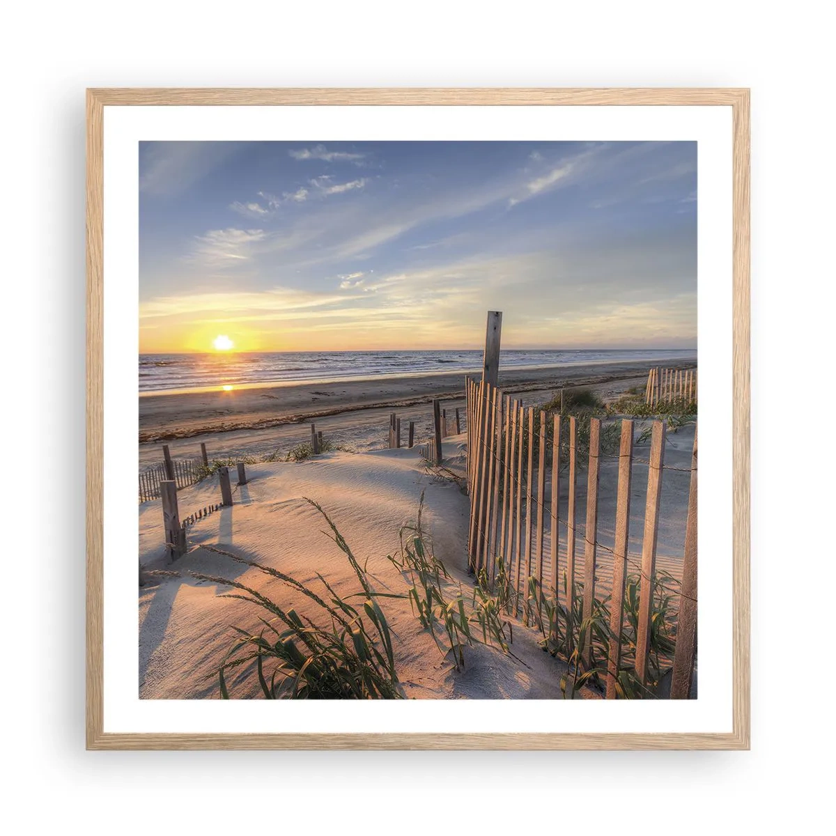 Poster în ramă de stejar deschis - Strălucirea și umbra vântului - 60x60 cm