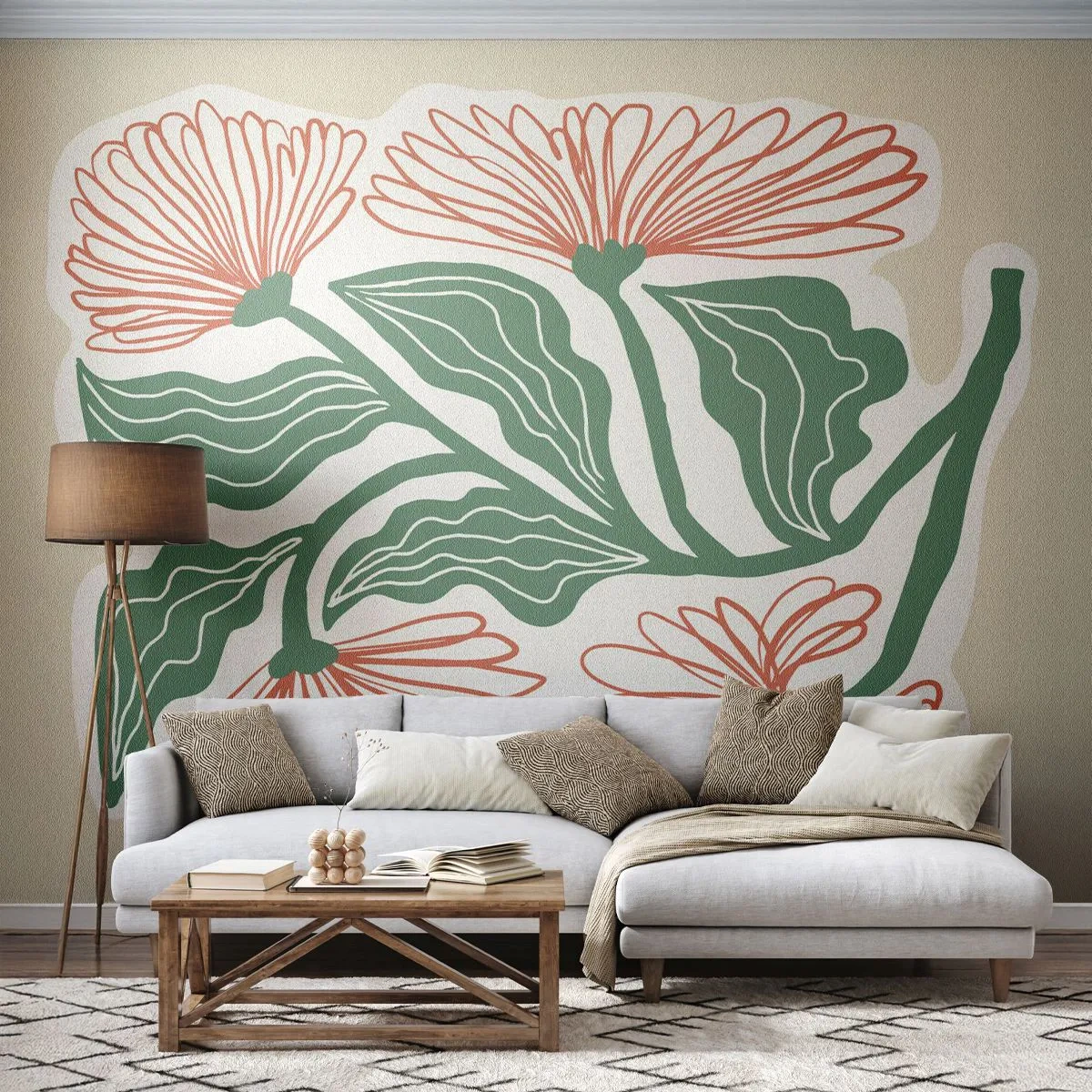 Tapet Standard Eco - Folclor modern - Boho, Flori, Minimalism - 250x175 cm