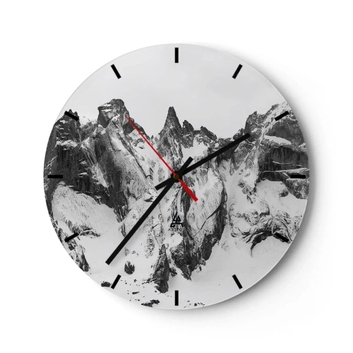Ceas de perete - Ceas pe sticlă - Amenințarea crestei de granit - 40x40 cm
