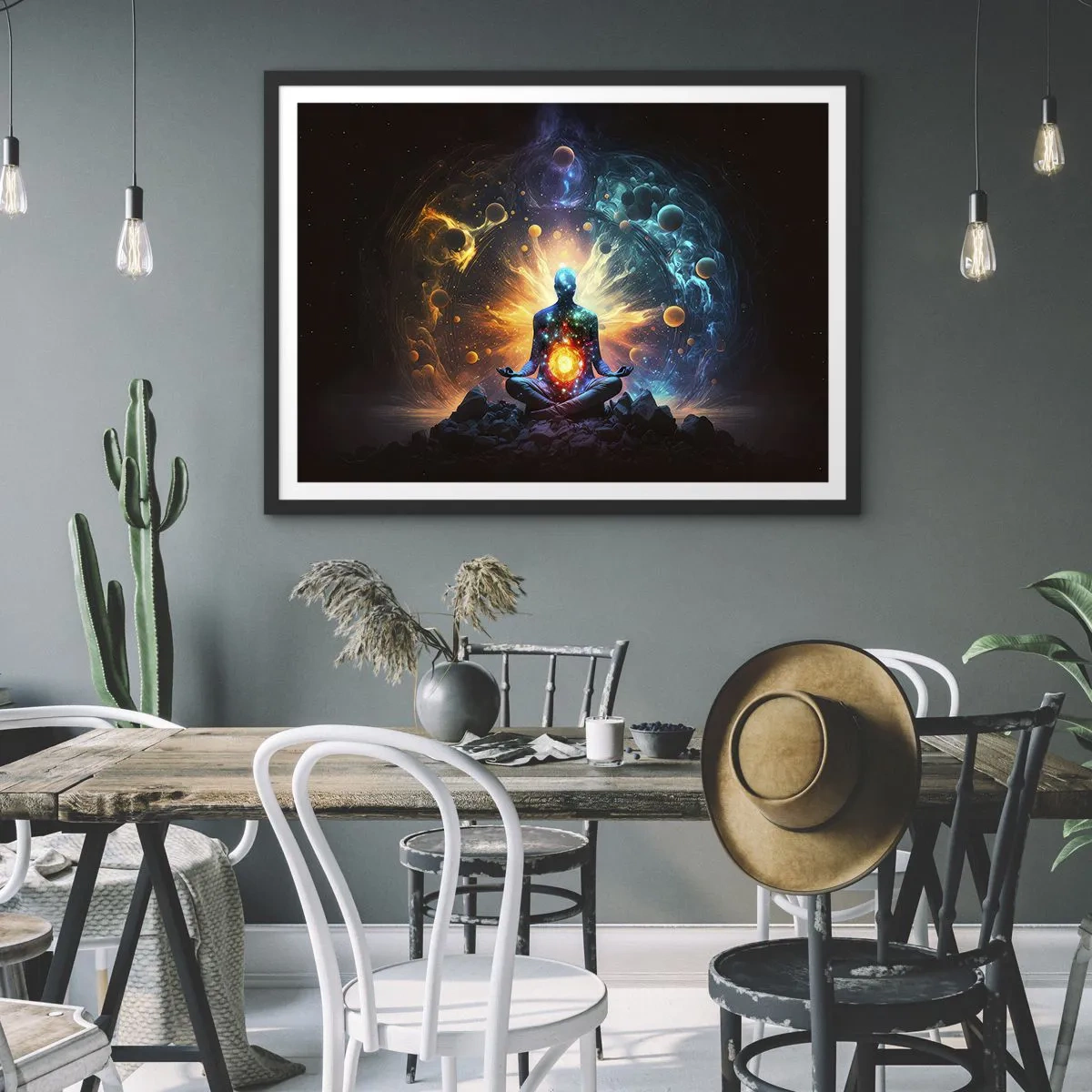 Poster în ramă neagră - Liniște cosmică - 70x50 cm