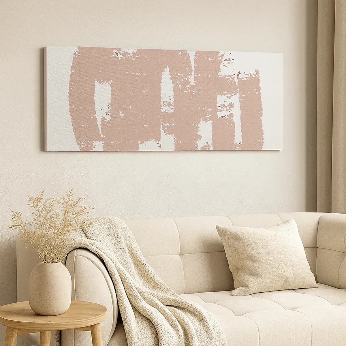 Tablou pe pânză - Abstracție în roz moale - 30x30 cm