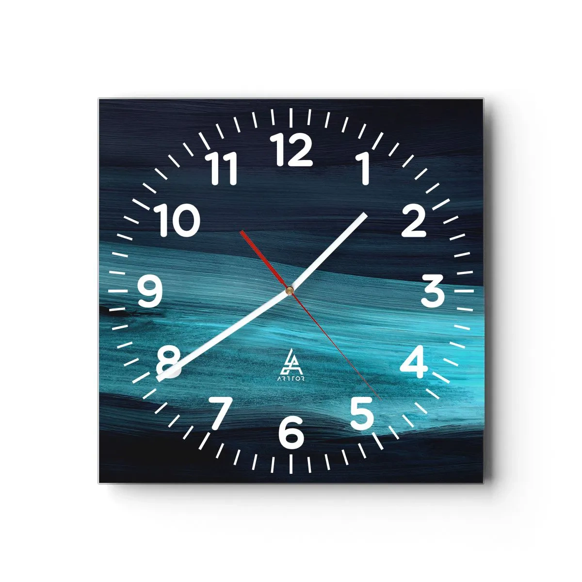 Ceas de perete - Ceas pe sticlă - Du-te cu fluxul - 40x40 cm