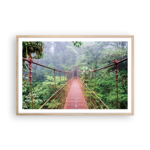 Poster în ramă de stejar deschis - Suspendat deasupra coroanelor arborilor - 91x61 cm