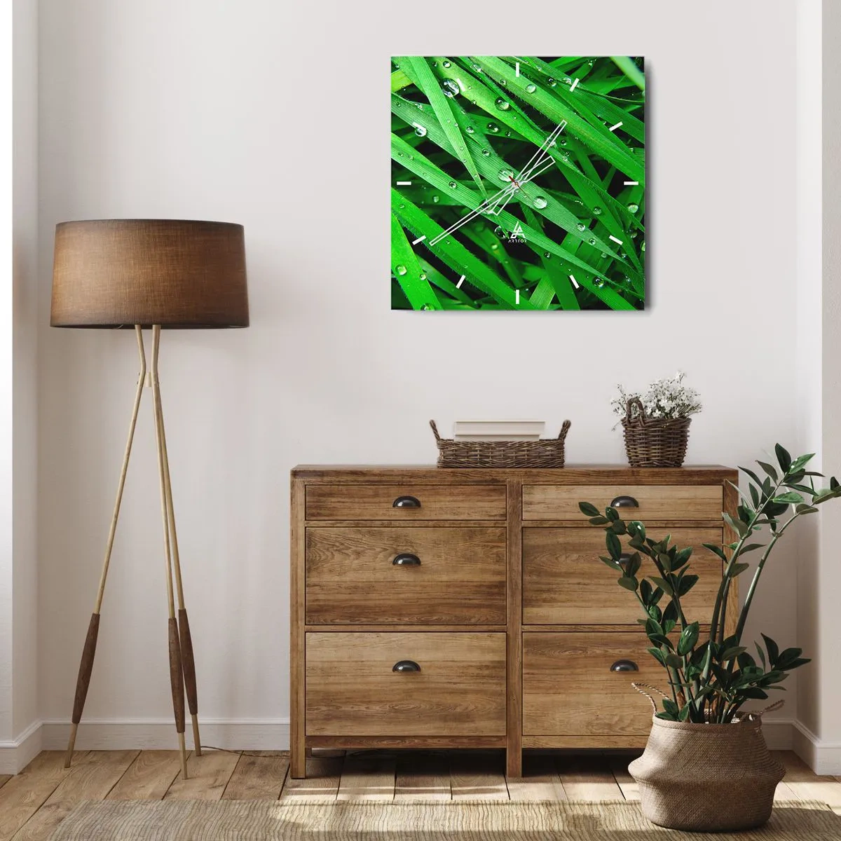 Ceas de perete - Ceas pe sticlă - Joacă de-a verdele - 30x30 cm