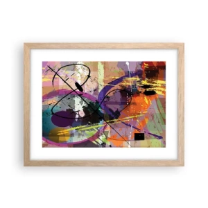 Poster în ramă de stejar deschis - Poate fi drept sau de jur împrejur - 40x30 cm