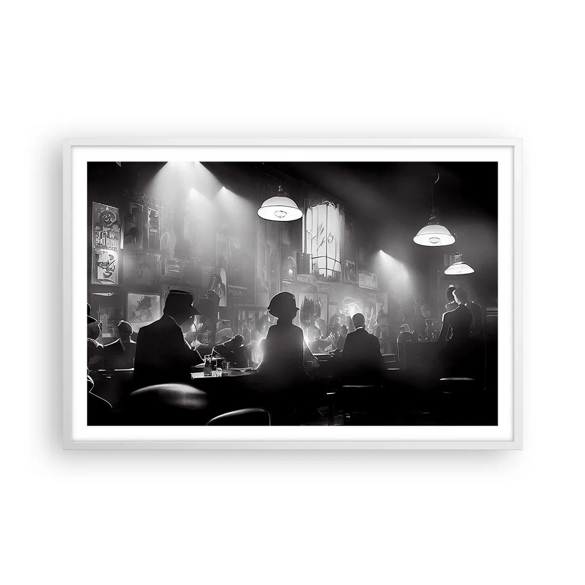 Poster în ramă albă - În stil jazz - 91x61 cm