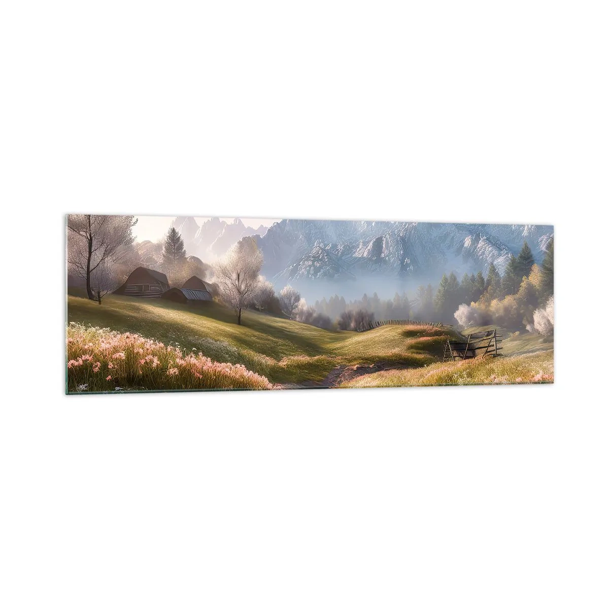 Tablou pe sticlă - Valea idilică - 160x50 cm