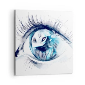 Tablou pe pânză - Ochi în ochi cu sălbăticia - 60x60 cm
