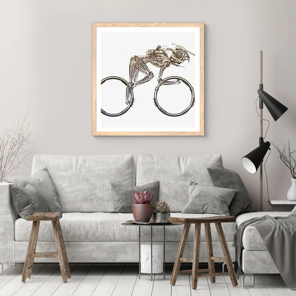 Poster în ramă de stejar deschis - O mașină grozavă - 30x30 cm