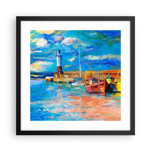 Poster în ramă neagră - După-amiază în golful de curcubeu - 40x40 cm
