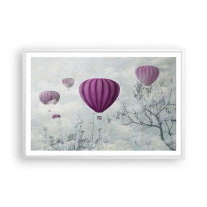 Poster în ramă albă - Ca niște nave pe cer - 91x61 cm