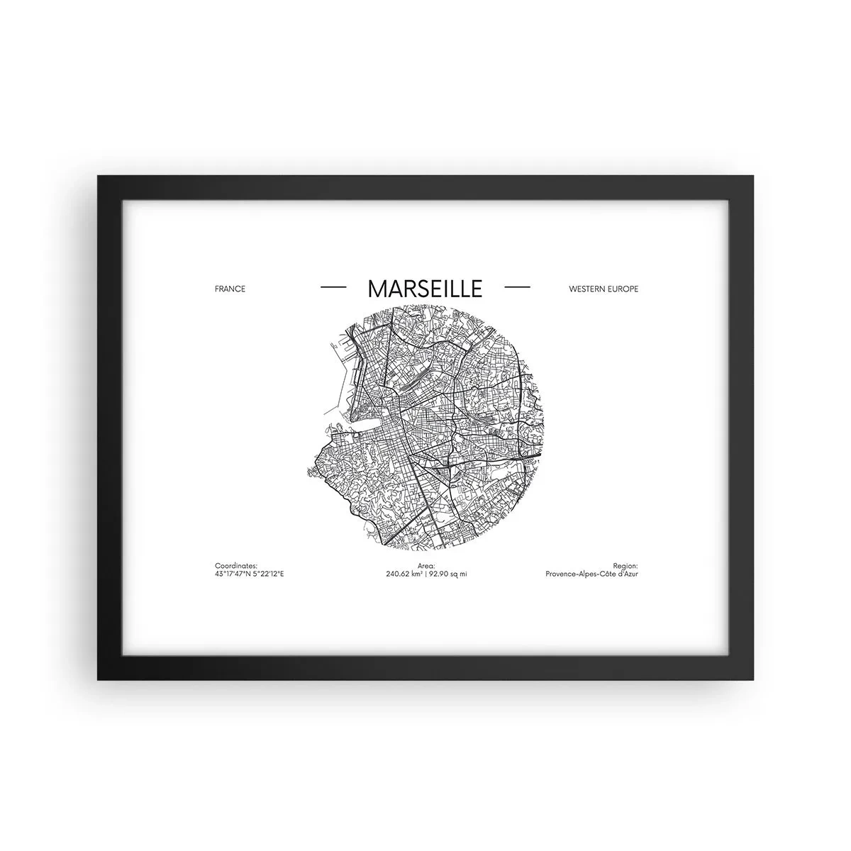 Poster în ramă neagră - Anatomia Marsiliei - 40x30 cm