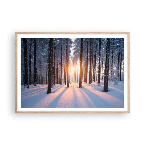 Poster în ramă de stejar deschis - În mod clar în alb și negru - 100x70 cm