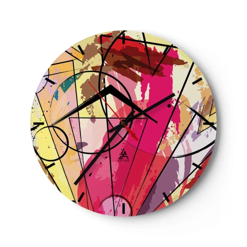 Ceas de perete - Ceas pe sticlă - Explozie - 40x40 cm