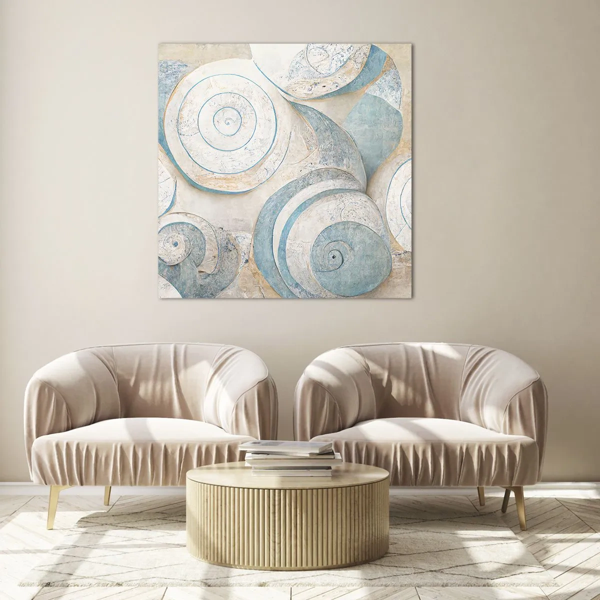 Tablou pe sticlă - Ce ascunde cochilia? - 70x70 cm