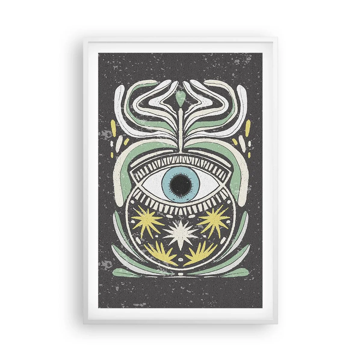 Poster în ramă albă - Ritualuri tribale - 61x91 cm