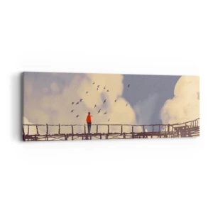 Tablou pe pânză - Dorință albastră - 90x30 cm