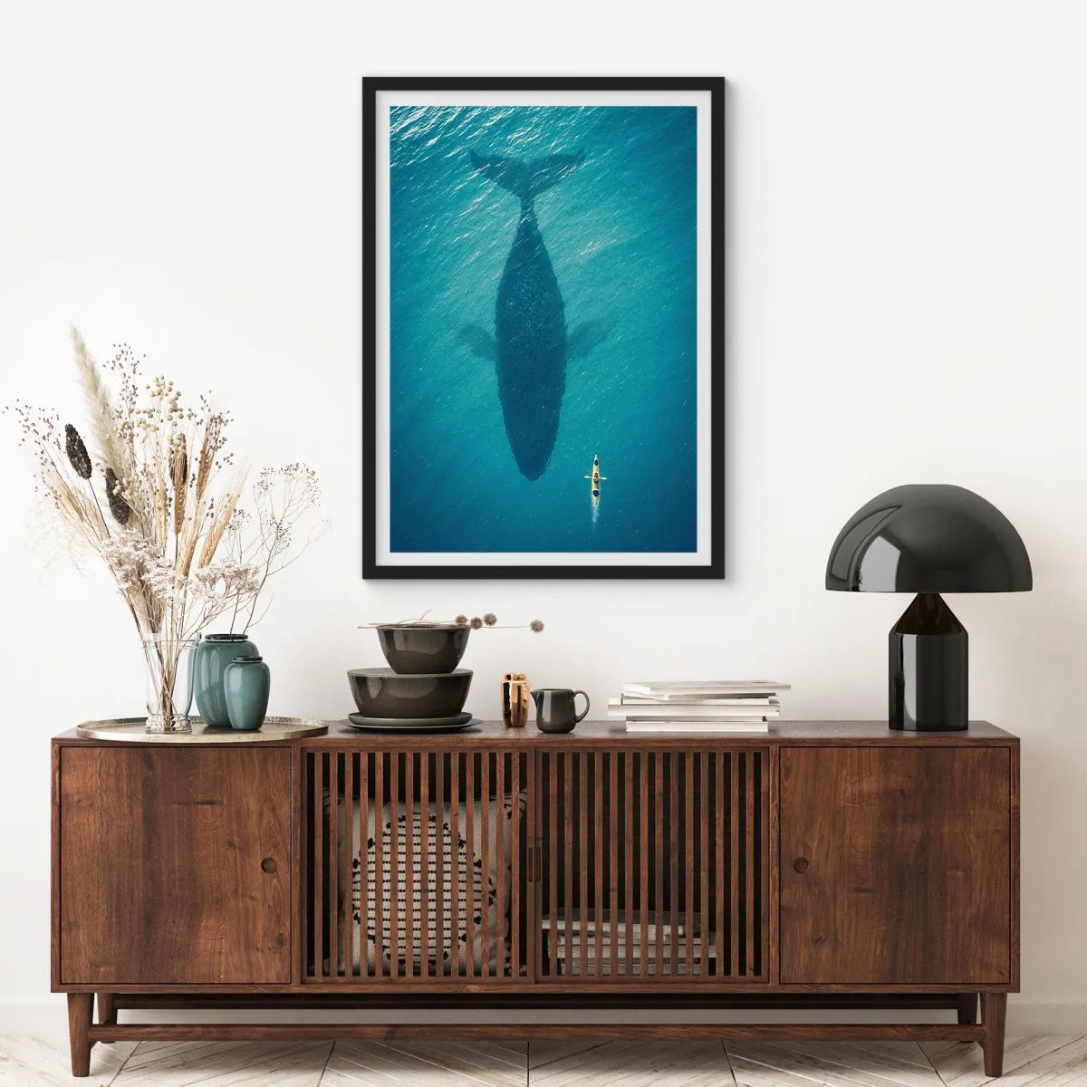 Poster în ramă neagră - Întâlnire pe ocean - 61x91 cm