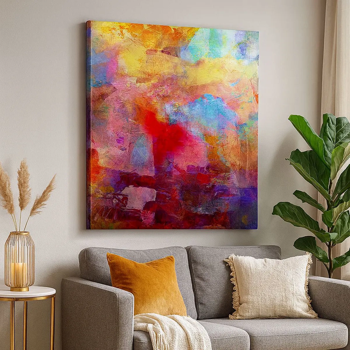 Tablou pe pânză - O privire în interiorul curcubeului - 30x30 cm