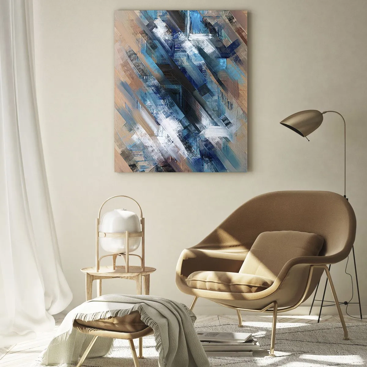 Tablou pe sticlă - Pe o pantă albastră - 50x70 cm