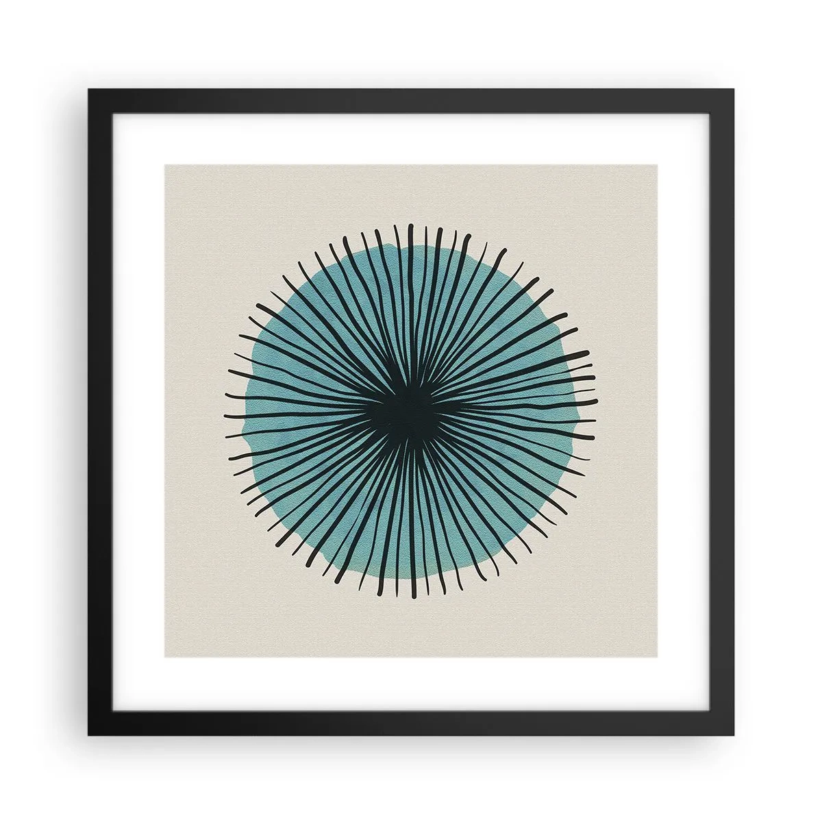 Poster în ramă neagră - Radiant pe albastru - 40x40 cm