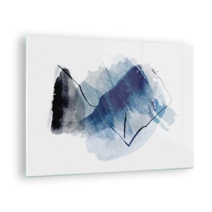 Tablou pe sticlă - Compoziție abstractă în nuanțe de albastru - 70x50cm - Iceberg - Decorațiune modernă pentru perete pentru living și dormitor ARTTOR