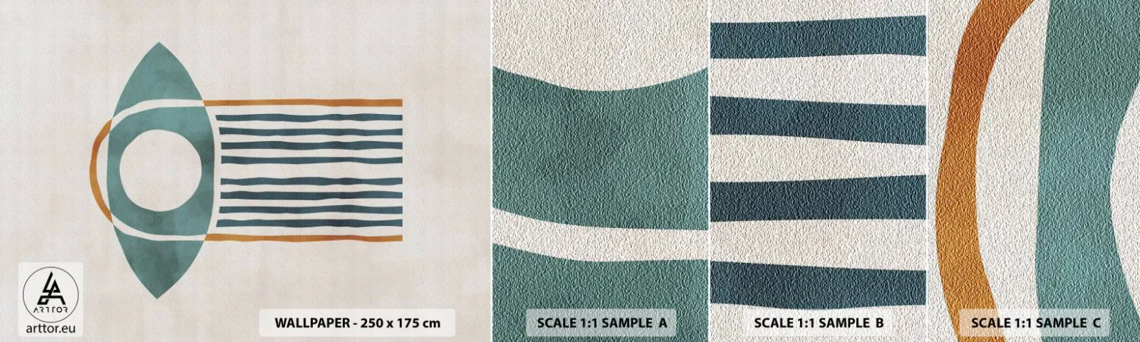 Mostră tapet autocolant Deluxe Sticker - Semne și ritualuri - Boho, Ochi, Minimalism - 100x30 cm