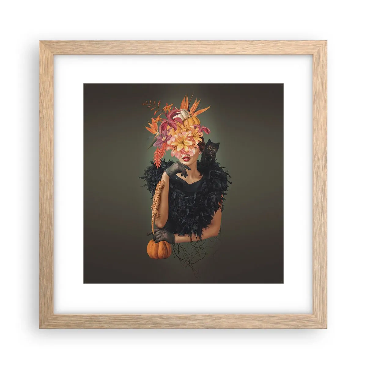 Poster în ramă de stejar deschis - Magia vrăjitoarei - 30x30 cm