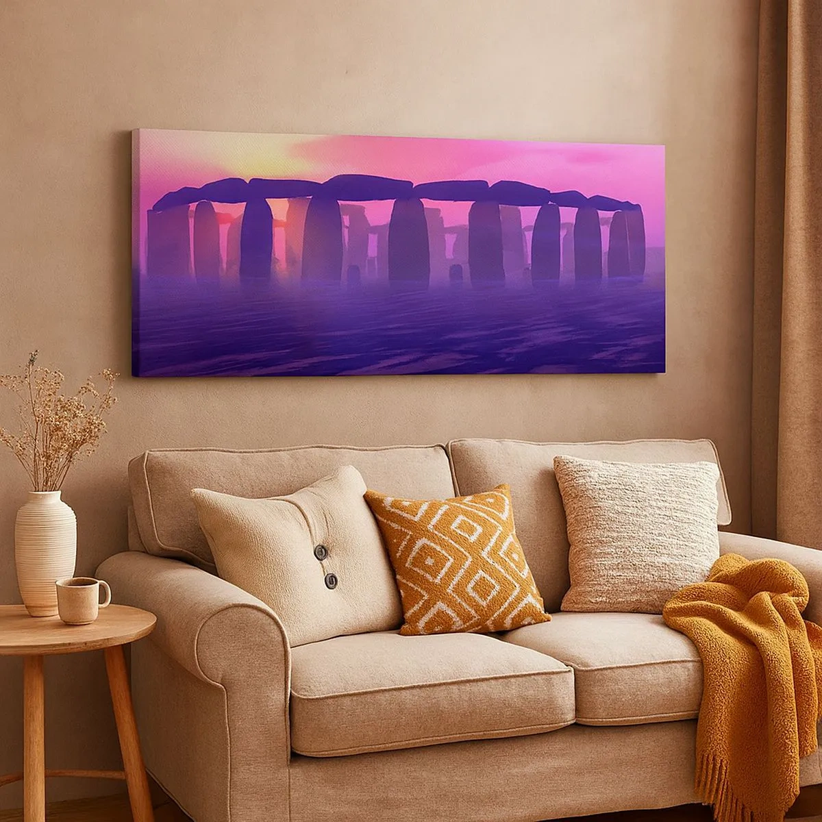 Tablou pe pânză - Mister în zori de zi în ceață - 100x40 cm