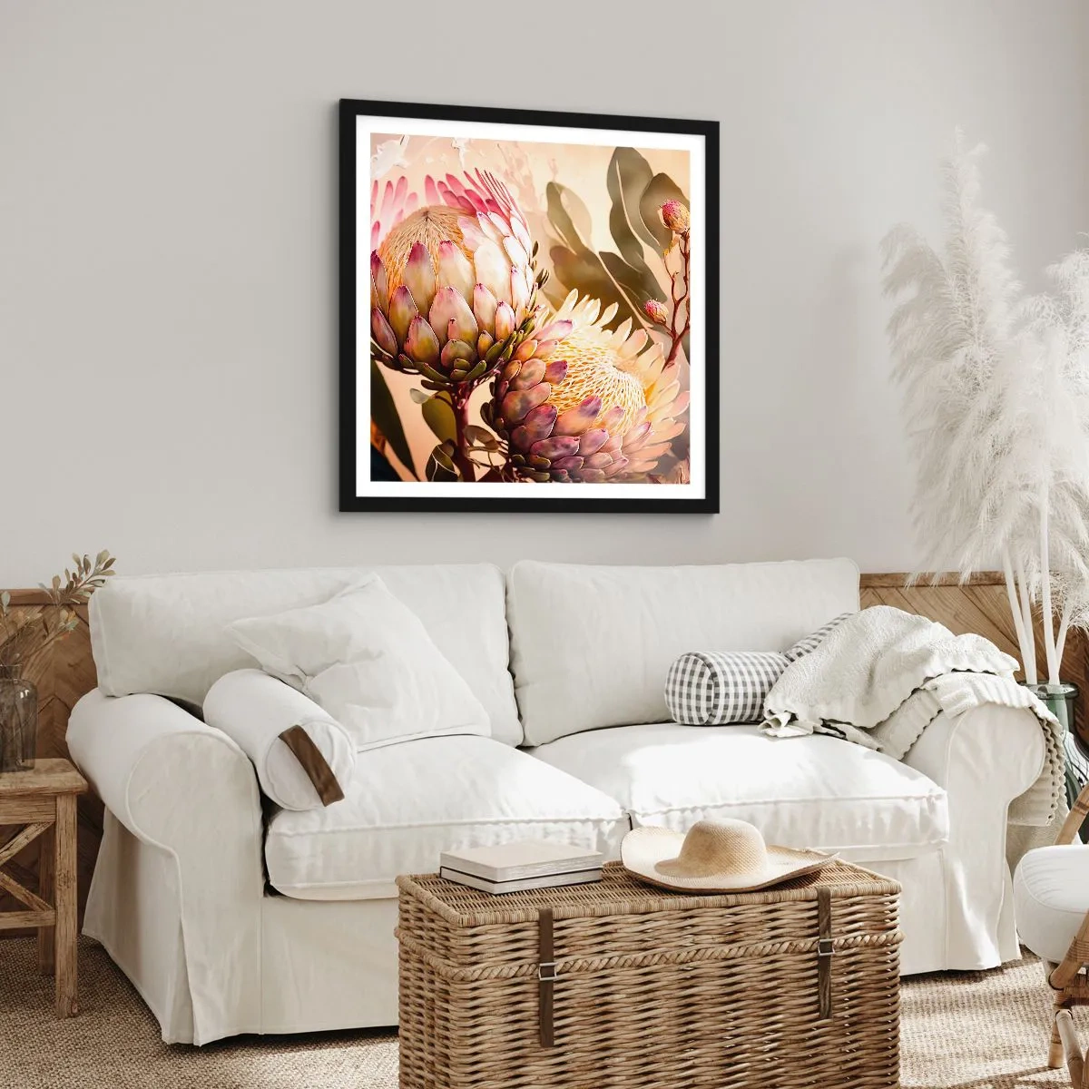 Poster în ramă neagră - Îmbrățișare cu tandrețe - 40x40 cm