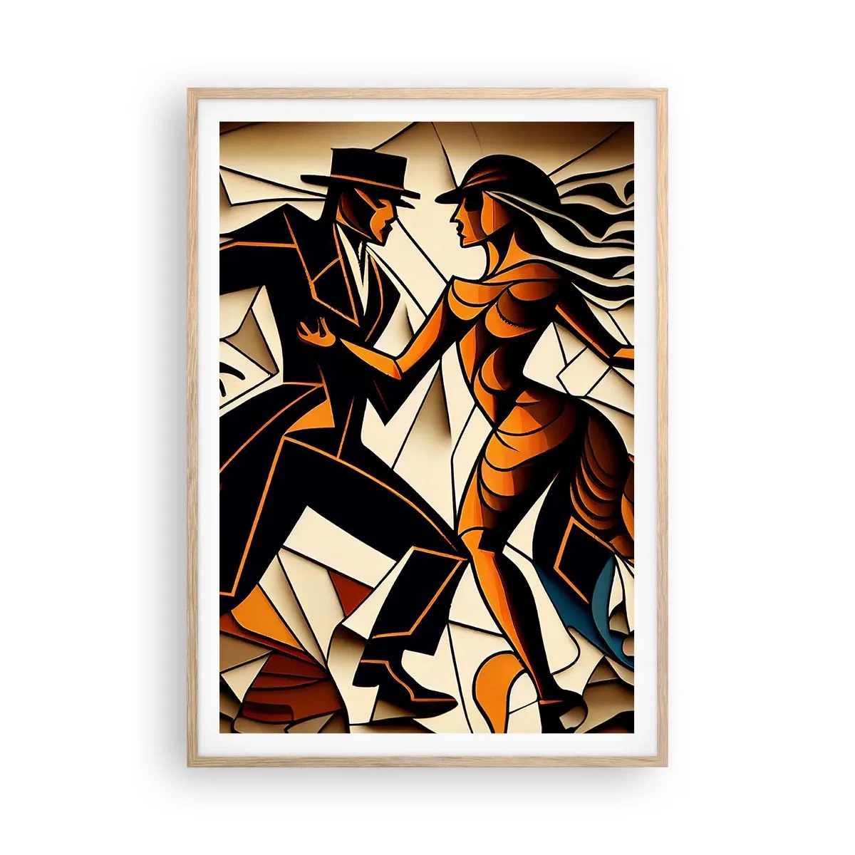 Poster în ramă de stejar deschis - Dans cu pasiune - 70x100 cm