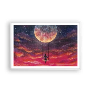 Poster în ramă albă - Cu capul în nori - 91x61 cm