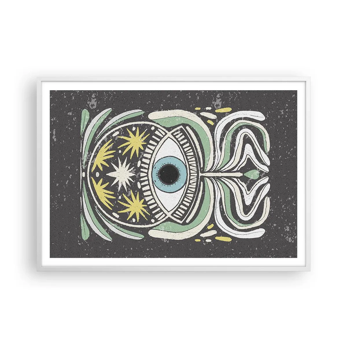 Poster în ramă albă - Ritualuri tribale - 100x70 cm
