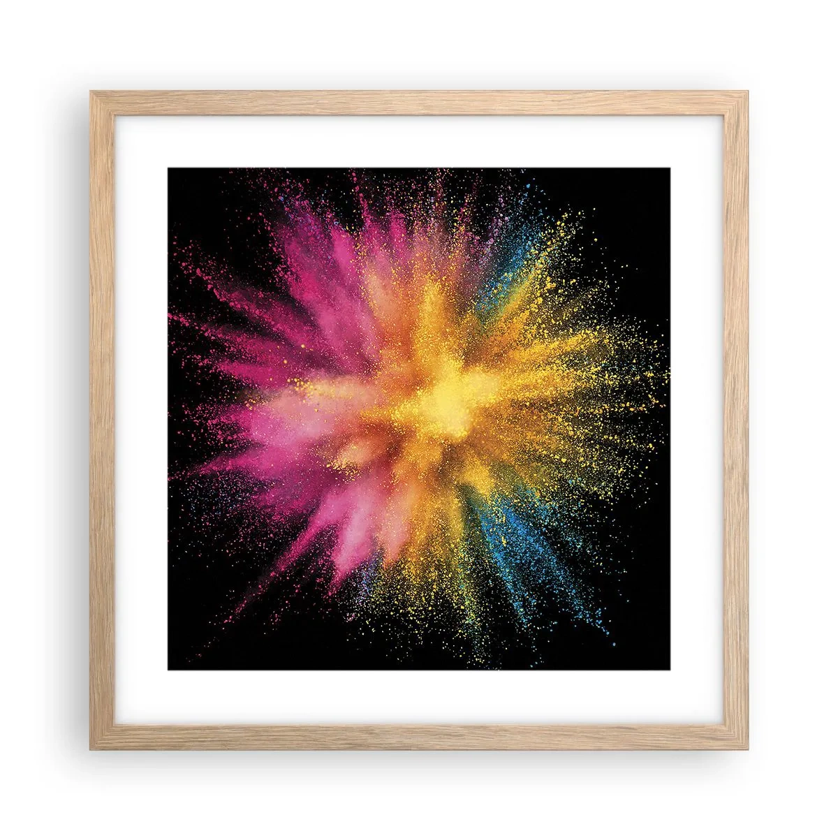 Poster în ramă de stejar deschis - Nașterea culorii - 40x40 cm