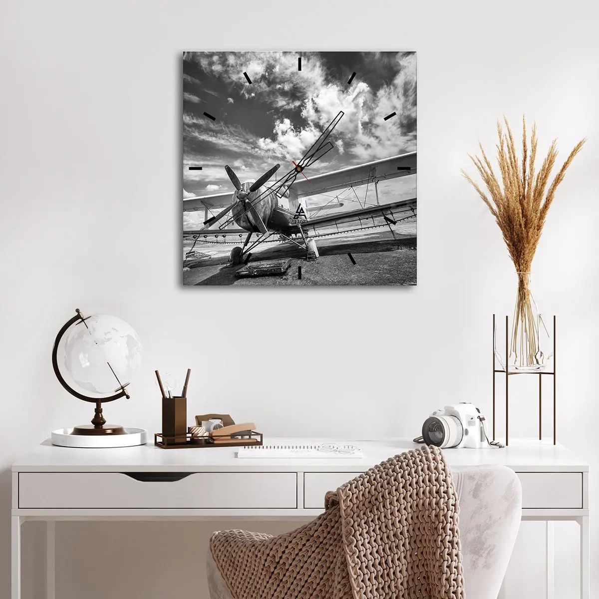 Ceas de perete - Ceas pe sticlă - Abia aștept! - 40x40 cm