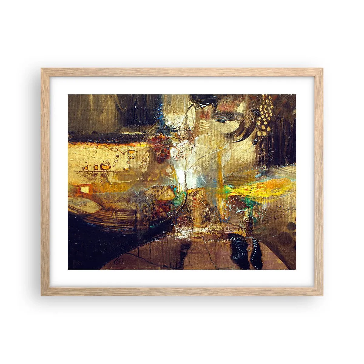 Poster în ramă de stejar deschis - Rece, călduț, fierbinte - 50x40 cm