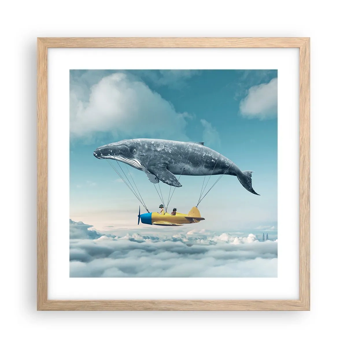 Poster în ramă de stejar deschis - De ce nu? - 40x40 cm