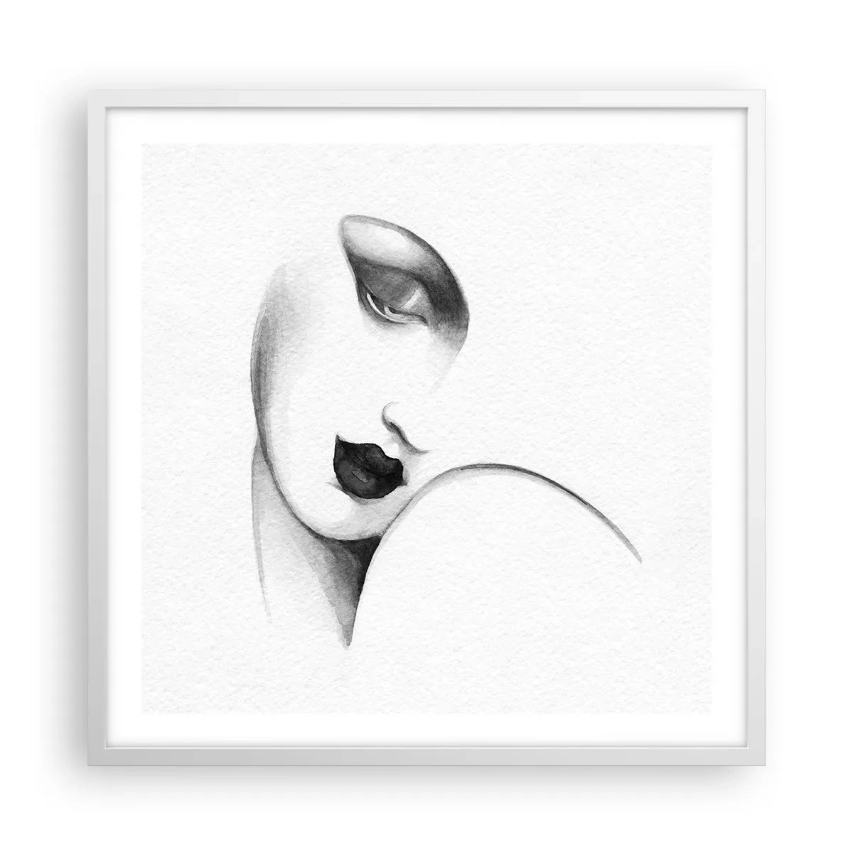 Poster în ramă albă - În stilul Lempickei - 60x60 cm
