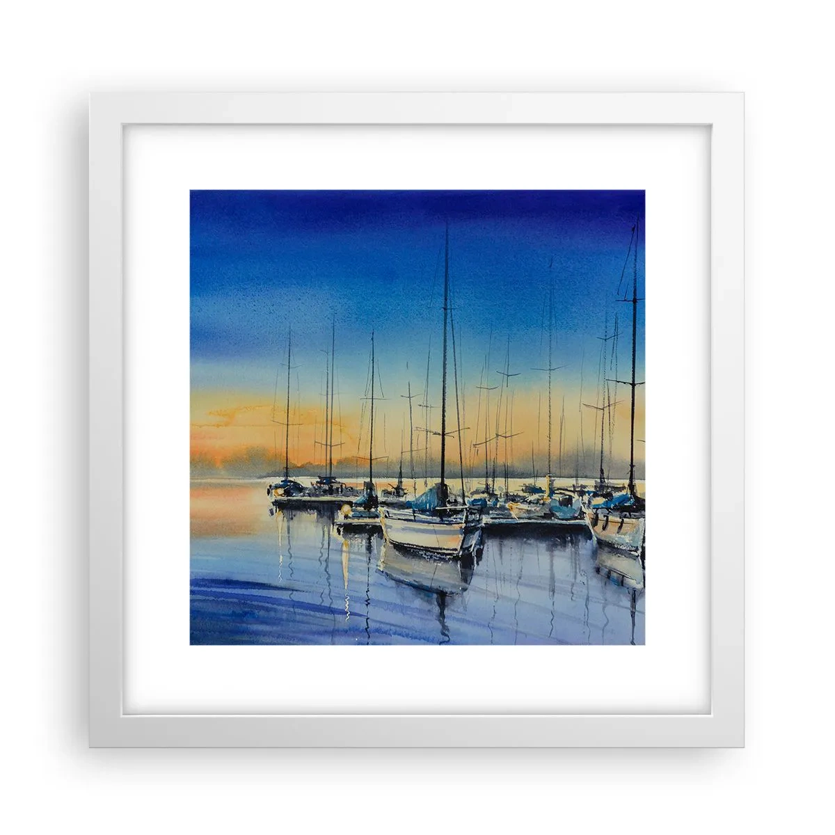 Poster în ramă albă - Sfârșitul unei zile bune - 30x30 cm