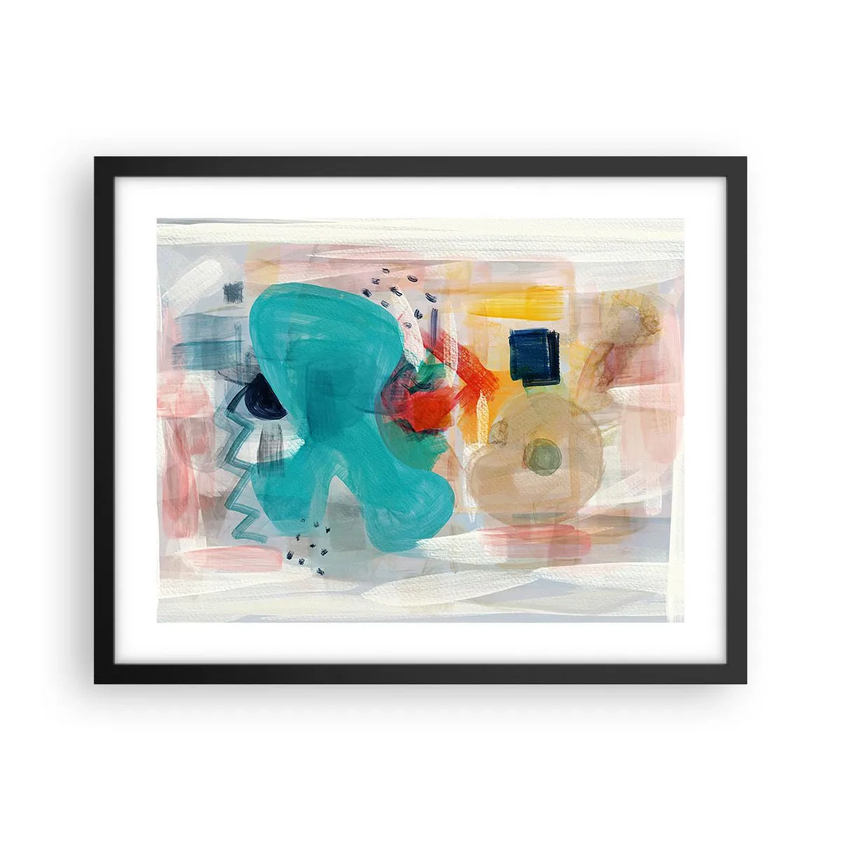 Poster în ramă neagră - Joc plin de culoare - 50x40 cm