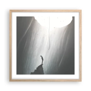 Poster în ramă de stejar deschis - Există întotdeauna o cale de ieșire - 50x50 cm