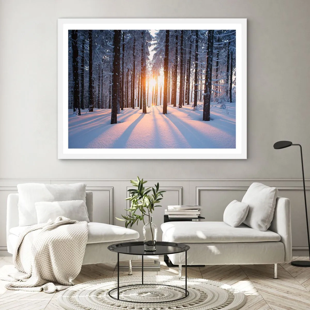 Poster în ramă albă - În mod clar în alb și negru - 100x70 cm